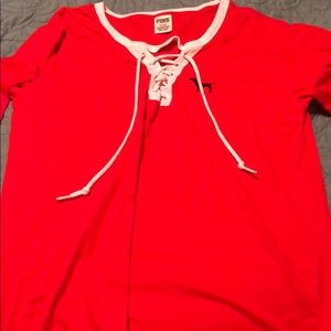 long sleeve victoria secret pink shirt